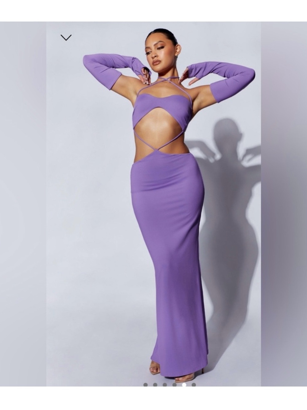 Meshki Lavender Strappy Cutout Maxi Dress